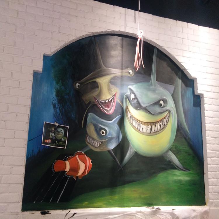 长春墙体彩绘 3D墙体彩绘 停车位墙体彩绘 专业手工墙绘公司