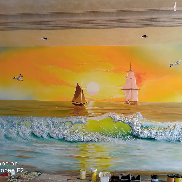 酒吧墙体彩绘	基地定制	风之谷彩绘	酒吧墙体彩绘厂家	制作精良