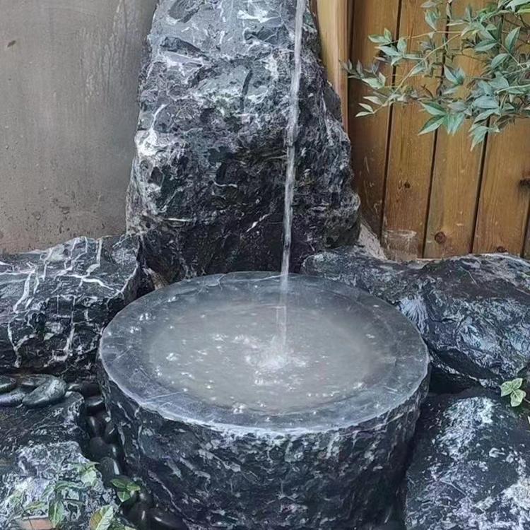 黑山石 假山造型石 喷泉石材 发货快 支持图案定制
